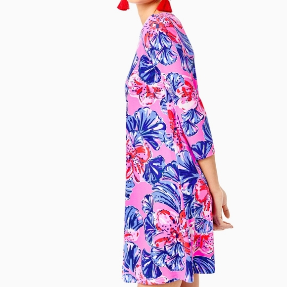 Lilly Pulitzer Dress Ophelia Swing Plumeria Pink NEW Summer XS 0 2 Engineered - Picture 2 of 7